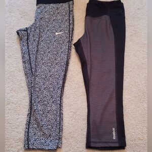 Nike Dri-Fit and Reebok athletic leggings size medium